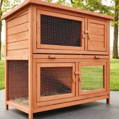 BB LOISIR - Cage clapier enclos lapin extérieur en bois haute qualité pour lapins petits animaux- modèle : 022 mukkel 104 x 55 x 94 cm