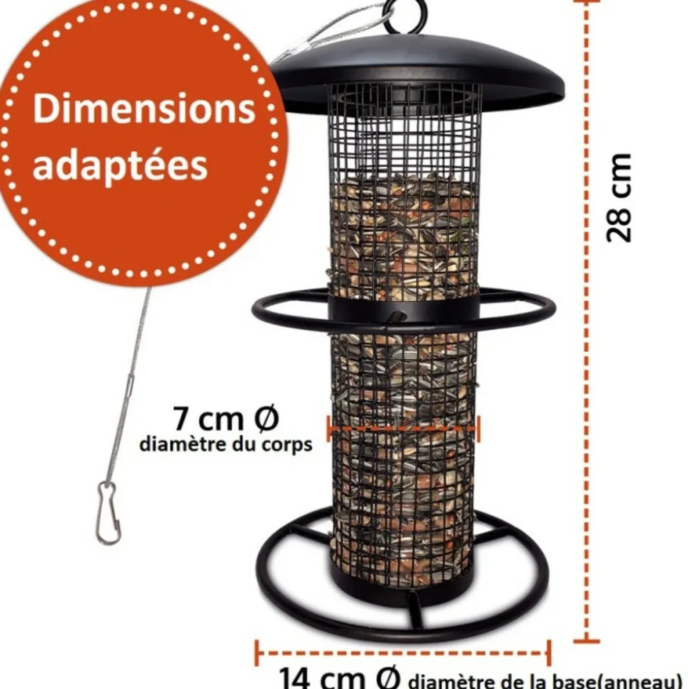 BB LOISIR - Mangeoire oiseaux extérieur à suspendre pour oiseaux sauvages pour jardin balcon distributeur de nourriture «34716 nourri-silo»