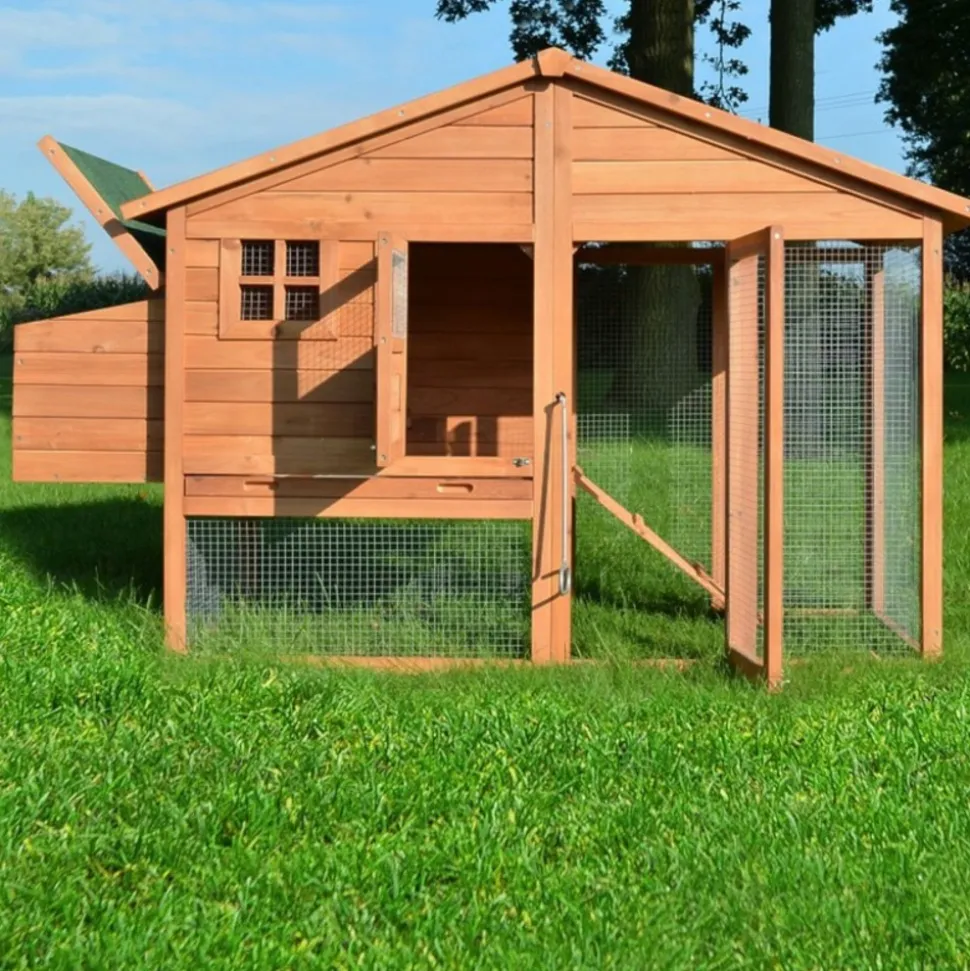 BB LOISIR - Poulailler de luxe en bois pour jardin exterieur 2-5 poules cage canard 2 perchoir nichoir 190 x 67 x 117 cm
