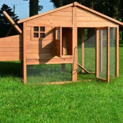 BB LOISIR - Poulailler de luxe en bois pour jardin exterieur 2-5 poules cage canard 2 perchoir nichoir 190 x 67 x 117 cm