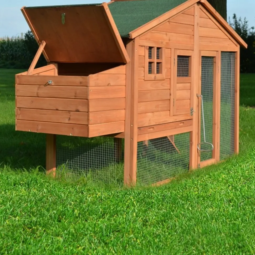 BB LOISIR - Poulailler de luxe en bois pour jardin exterieur 2-5 poules cage canard 2 perchoir nichoir 190 x 67 x 117 cm