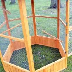 BB LOISIR - Voliere cage a oiseaux en bois de haute qualite 6 coins 160x123cm modele maxi 308