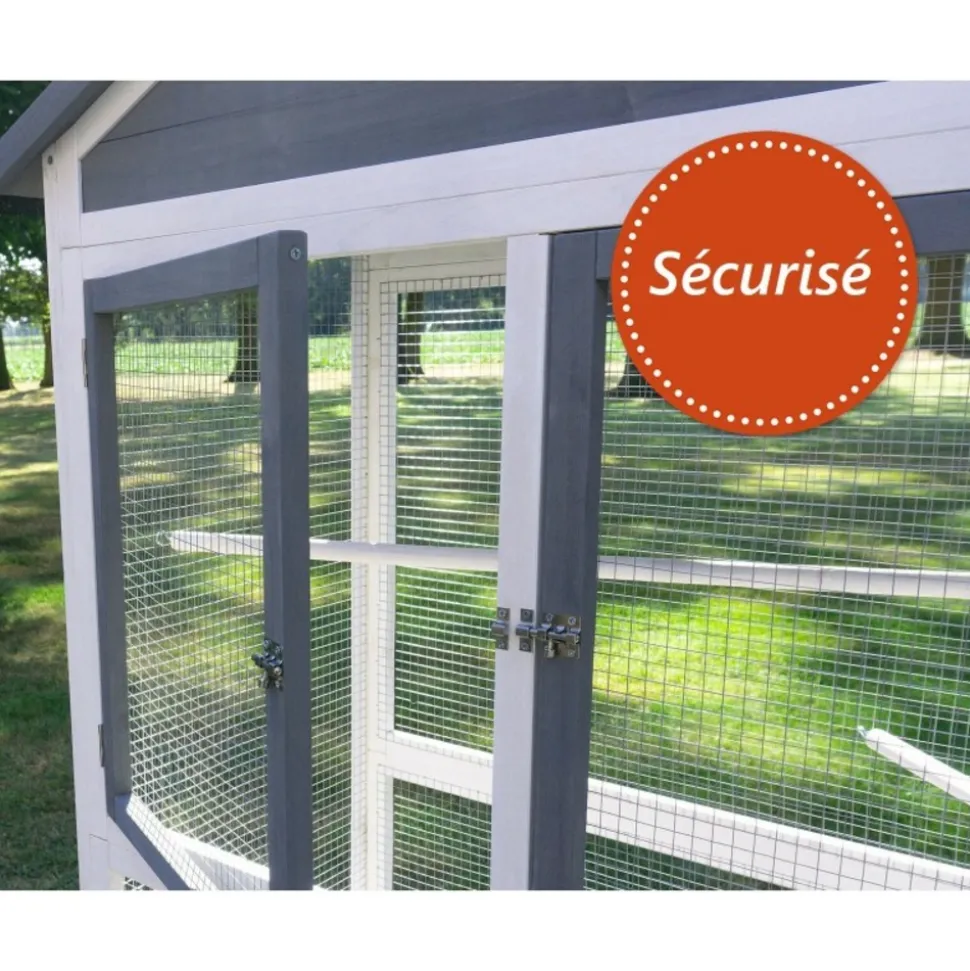 BB LOISIR - Volière cage à oiseaux en bois de haute qualité 122x58x177cm pour intérieur et extérieur –modèle « apollo xl 304 »