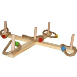 BE TOY'S - Jeu en bois "lancer d'anneaux" 50cm naturel
