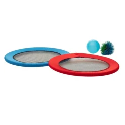 BE TOY'S - Lot de 2 raquettes "balles" 30cm rouge & bleu