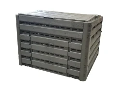 BELLIJARDIN - Composteur compost'wood modulable 400 l, taupe imitation bois