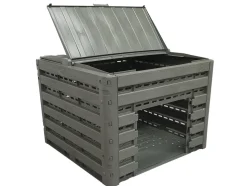 BELLIJARDIN - Composteur compost'wood modulable 400 l, taupe imitation bois