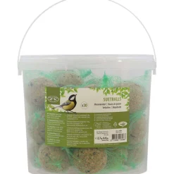 BEST FOR BIRDS - Boules de graisse avec filet dans un seau 30 pièces