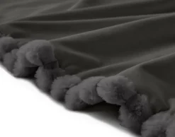 BEST MOBILIER - Arezzo - plaid - 200x140 cm - en fausse fourrure côtelé et velours