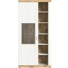 BEST MOBILIER - Coventry - vitrine - blanc et effet bois - 100x204 cm