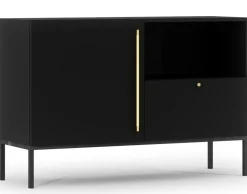 BEST MOBILIER - Felicia - buffet bas - noir - 120 cm