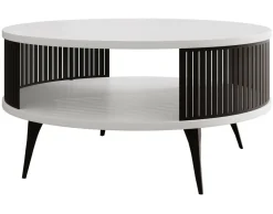 BEST MOBILIER - Forini - table basse - blanc et noir - 75 cm