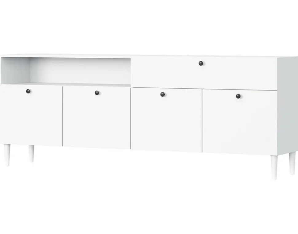 BEST MOBILIER - Gaby - buffet bas - blanc - 200 cm