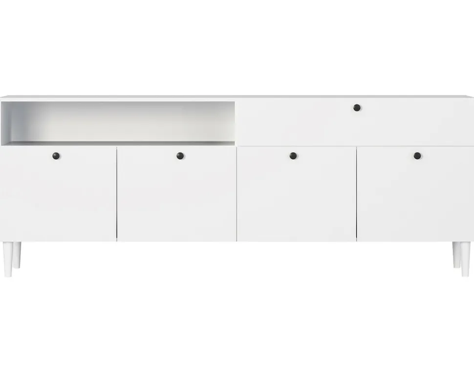 BEST MOBILIER - Gaby - buffet bas - blanc - 200 cm