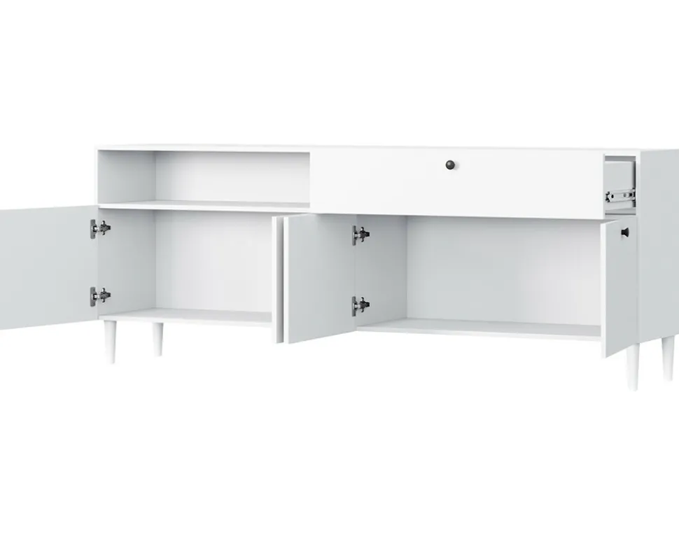 BEST MOBILIER - Gaby - buffet bas - blanc - 200 cm