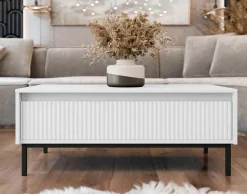 BEST MOBILIER - Girona - table basse - blanc - 100 cm