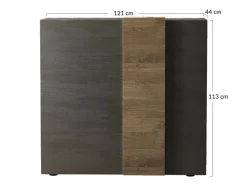 BEST MOBILIER - Leon - buffet bas - 2 portes - 113x121 cm