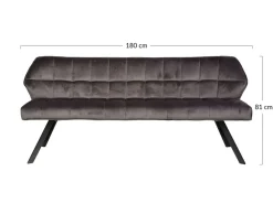 BEST MOBILIER - Neela - banc de table - en velours - 3 personnes