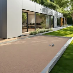 BIG BAG EXPRESS - Pack terrain de pétanque rose 25m² (traverses + géotextile + gnt + sable rose de provence) - livraison premium