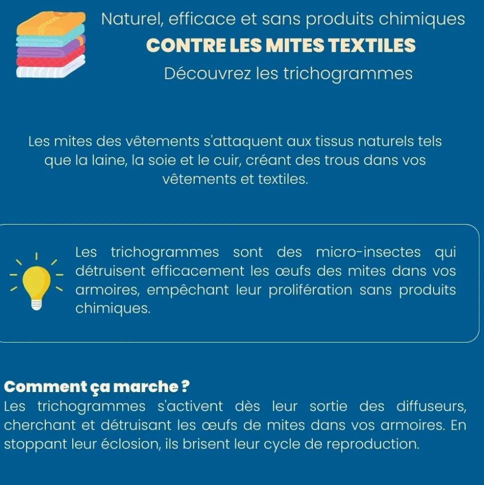 BIOTOP - Trichogrammes anti-mites des vêtements - 4 diffuseurs