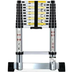 BM TOOLS - Échelle télescopique bm tools 3,8m en alu avec stabilisateur - charge 150kg pliable extensible unique droite multi-fonction