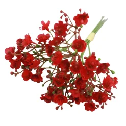 Bouquet de gypsophila artificielle - 12 tiges,fleurs rouges