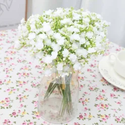 Bouquet de gypsophila artificielle - 12 tiges, ， fleurs blanches