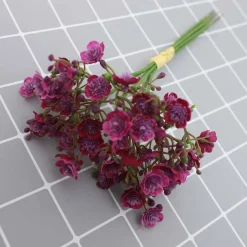 Bouquet de gypsophila artificielle - 12 tiges，fleurs violettes