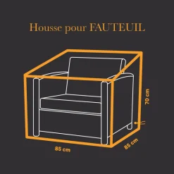 BRIGHTON - House pour fauteuil de jardin en polyester anthracite - 85x85x70 cm