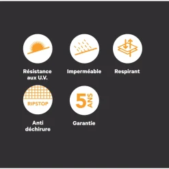 BRIGHTON - Housse pour canapé 2 places en polyester anthracite - 145x85x70 cm