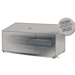 BRIGHTON - Housse pour canapé 2 places en polyester anthracite - 145x85x70 cm