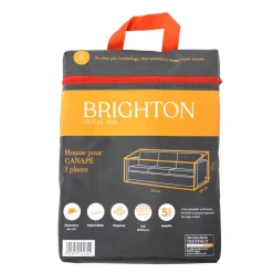 BRIGHTON - Housse pour canapé 3 places en polyester anthracite - 210x100x70 cm