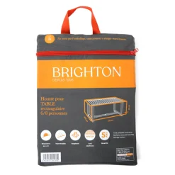 BRIGHTON - Housse pour table de jardin en polyester anthracite - 210x100x50 cm