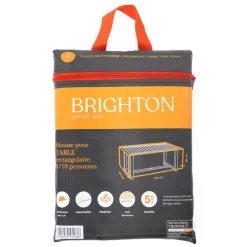 BRIGHTON - Housse pour table de jardin en polyester anthracite - 260x100x50 cm