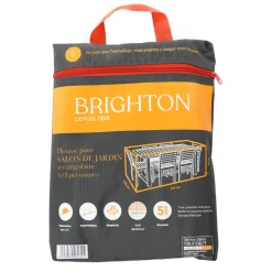 BRIGHTON - Housse pour table et chaises de jardin en polyester - 240x130x70 cm
