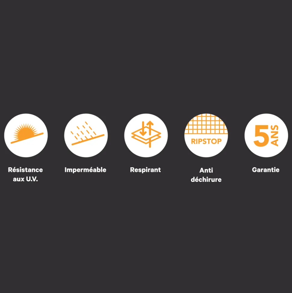 BRIGHTON - Housse pour table et chaises de jardin en polyester - 240x130x70 cm