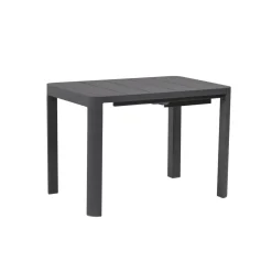 BRIGHTON - Table de jardin à rallonge VOLUTE, anthracite - 106,5/143,5x70x75cm