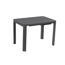 BRIGHTON - Table de jardin à rallonge VOLUTE, anthracite - 106,5/143,5x70x75cm