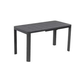 BRIGHTON - Table de jardin à rallonge VOLUTE, anthracite - 106,5/143,5x70x75cm