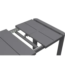 BRIGHTON - Table de jardin à rallonge VOLUTE, anthracite - 106,5/143,5x70x75cm