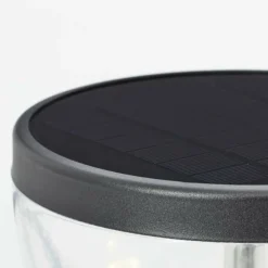 BRILLIANT - Borne extérieure - - tulip - led et solaire - détecteur de mouvement - acier inoxydable et plastique - 4 w - noir