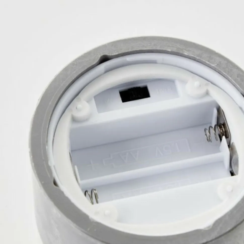 BRILLIANT - Lot 3 lampes a poser led bougie - 2500k - plastique et verre - gris et verre fumé