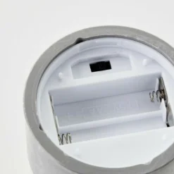 BRILLIANT - Lot 3 lampes a poser led bougie - 2500k - plastique et verre - gris et blanc mat