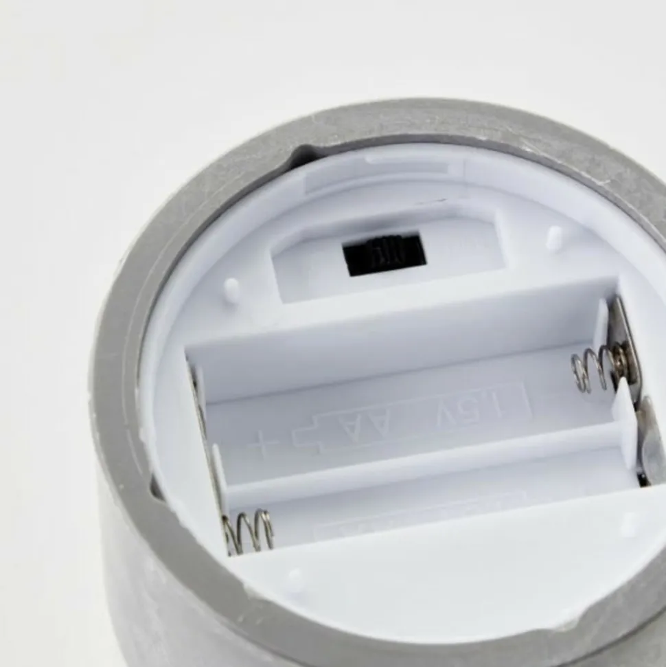 BRILLIANT - Lot 3 lampes a poser led bougie - 2500k - plastique et verre - gris et blanc mat