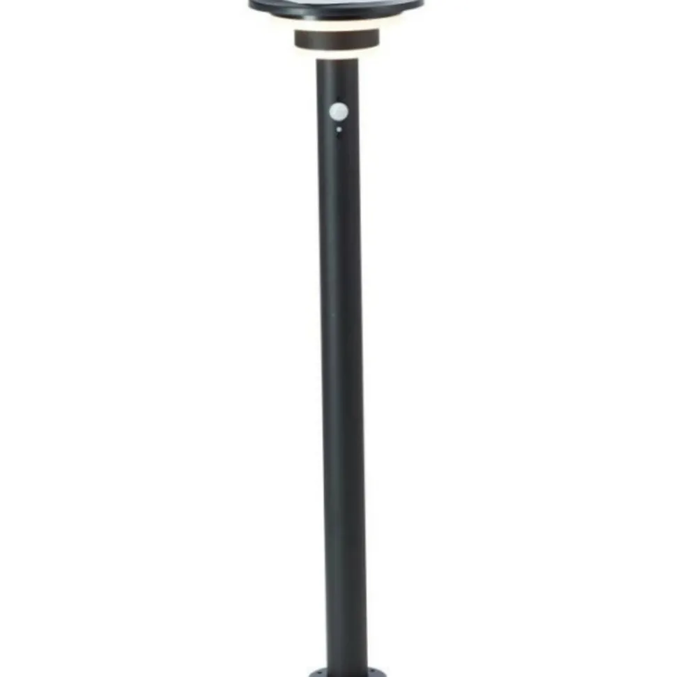 BRILLIANT - Potelet extérieur - - garvina - led et solaire - détecteur de mouvement - acier inoxydable et plastique - 4 w - noir