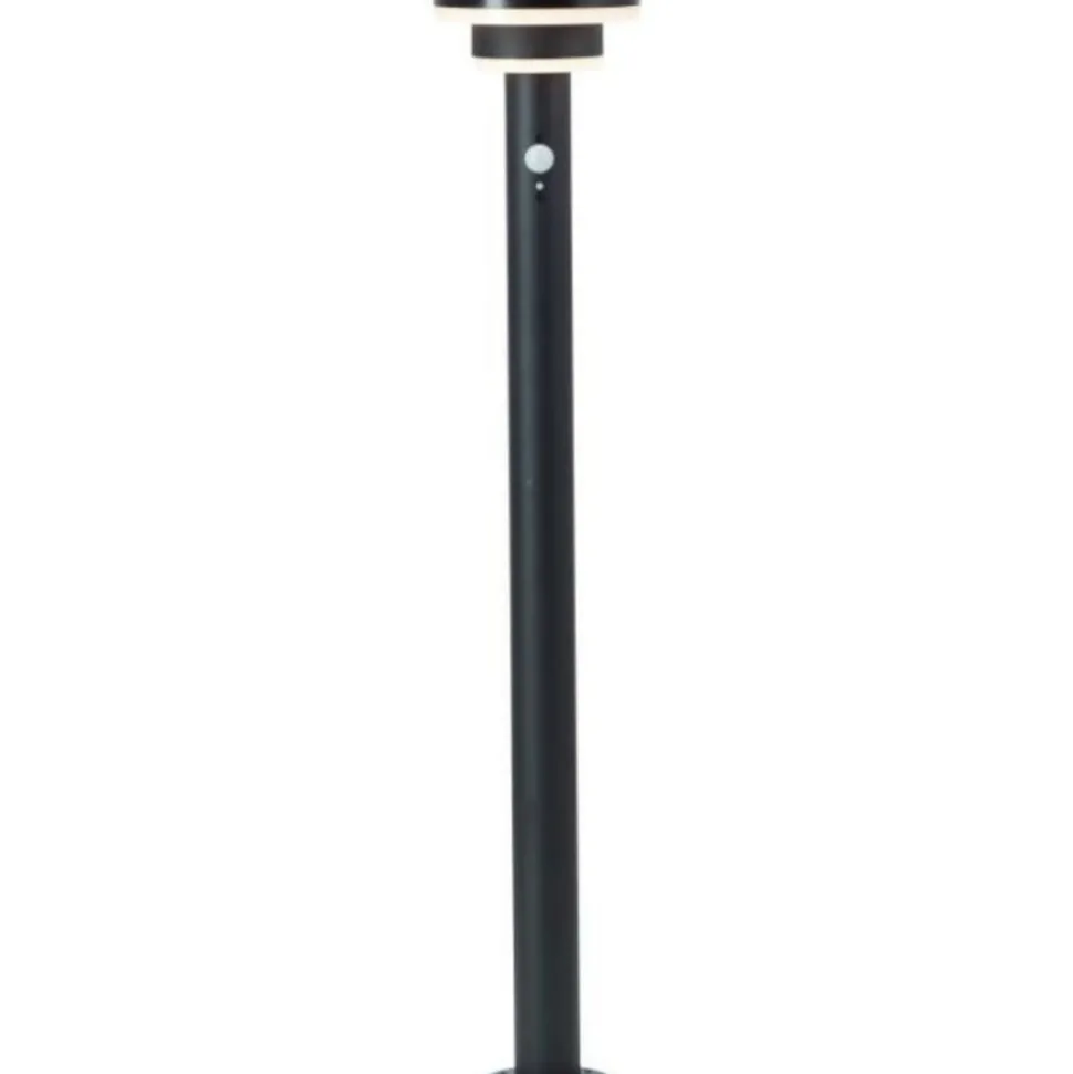 BRILLIANT - Potelet extérieur - - garvina - led et solaire - détecteur de mouvement - acier inoxydable et plastique - 4 w - noir