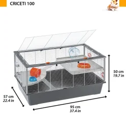 Cage à hamsters ferplast criceti 100 spacieuse accessoirisée robuste plusieurs niveaux