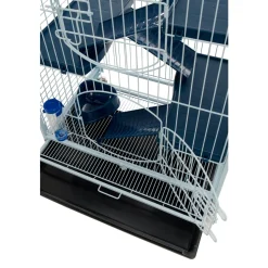 Cage Tower à 3 étages pour chinchilla,furet : blanc,bleu Hauteur 93cm