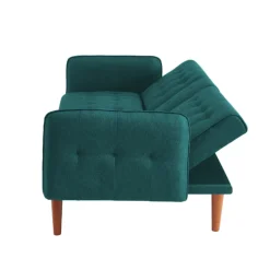 Canapé 3 places convertible avec tablette centrale rabattable vert inverness