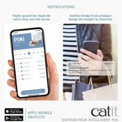 CAT IT - Catit - pixi distributeur de croquettes connecté pour chat - 1,2 kg (contrôlé par une application)